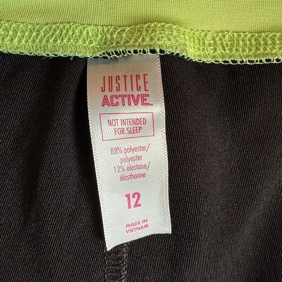 Justice Black and Blue Athletic Shorts with Elastic Waistband/size 12 - Picture 4 of 7